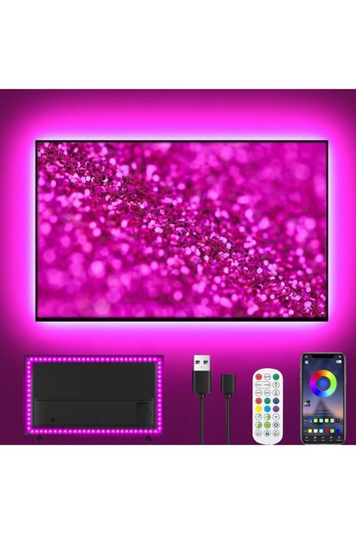 Generic TV LED Backlight, USB LED Strip with Music Sync, USB TV Backlight, RG...