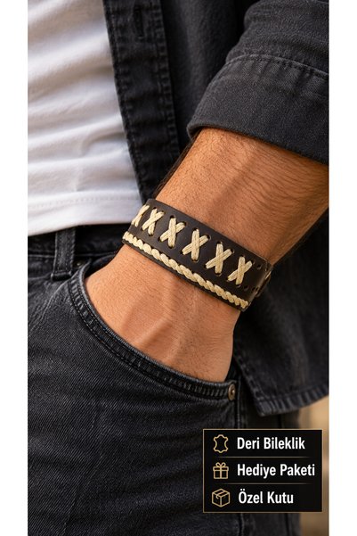 HER ŞEY NOTA www.herseynota.com Farlenis Sovara Black Leather Men's Bracelet ...