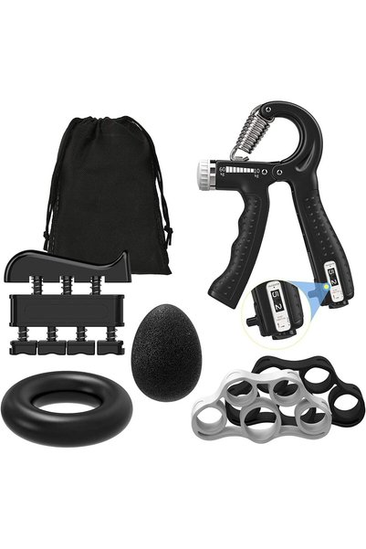 Generic Strength Trainer, 5 Pack Hand Grip Strengthener Kit with Counter, Adj...