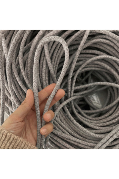 Hazen Home 2 kg Cotton Cord, 6–7 mm, 90–100 Meters - Glittery Gray