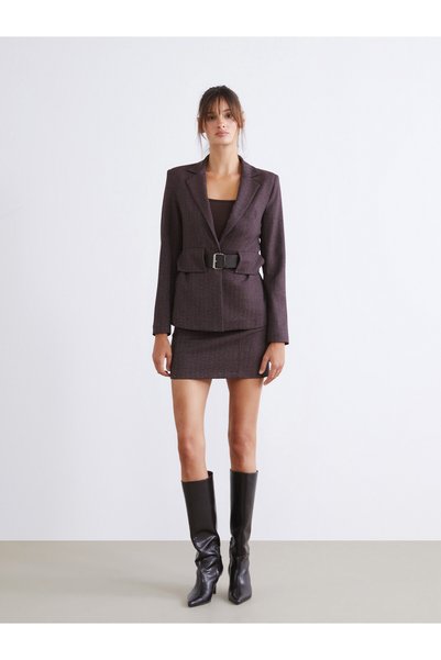 LC Waikiki TWO MT SHOP QUALITY Soulife Burgundy Solid Mini Skirt for Women