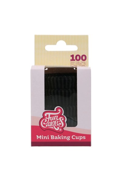 Fun Cakes Set 100 Forme de Copt din Hârtie pentru Mini Brioșe - Negru
