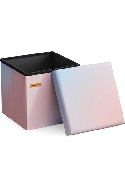 Generic Folding Storage Ottoman Bench, Linen Fabric, Storage Chest, Foot Rest...