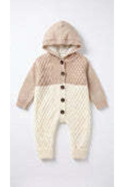 Mothersworld.sa Hooded Knit Fur-Lined Baby Romper (K18) - Brown