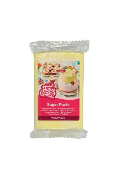 Fun Cakes Fondant / Pasta de zahar cu gust de vanilie - PASTEL YELLOW - 250 g