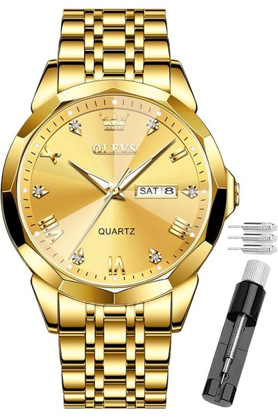 Generic Watch for Men Waterproof Blue Dial Mens Dress Watches Luxury Two Tone...
