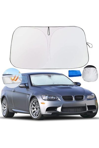 Generic Car Windshield Sun Shade with Storage Pouch, Foldable Sun Car Window ...
