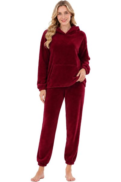 Generic Pajamas Set Women Fleece Sleepwear Men Wearable Blanket Fluffy Loung ...
