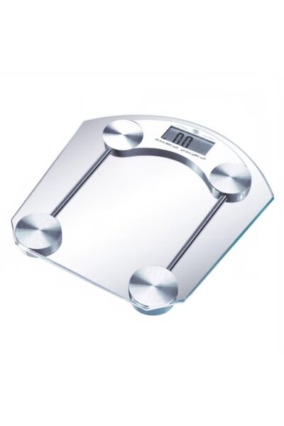 KlaussTech Digital body scale, 180 kg, Transparent Glass