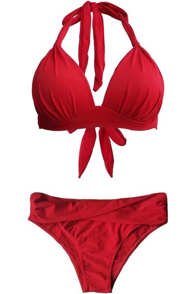 Generic Women Two Piece Bathing Suits Push Up Bikini Set Halter Swimsuit Vint...