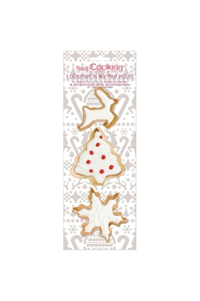 Scrap Cooking Set of 3 Christmas cutters (Reindeer, Fir Tree, Snowflake)