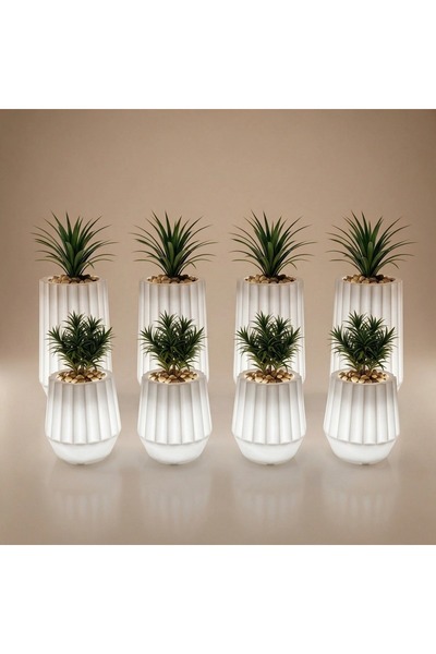 MYASEM STORE طقم أحواض زرع بلوم مضيء LED – 8 قطع