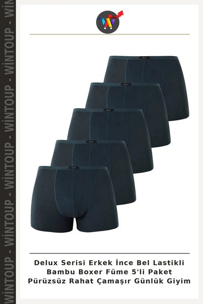 Wintoup Deluxe Series Men's Bamboo Boxers with Thin Waistband, charcoal grey,...