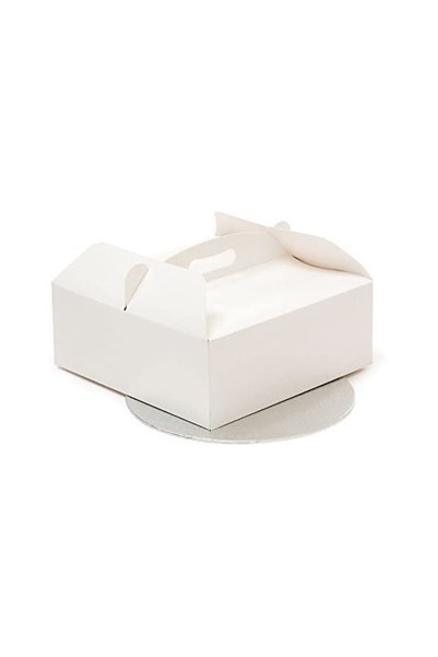 DECORA Cutie tort carton cu mâner 26X26X10H CM + Disc Carton Rotund ØCM25