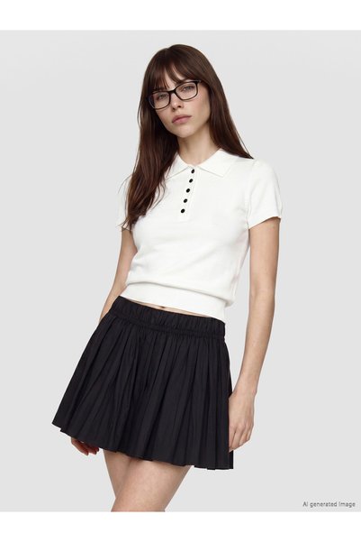 LC Waikiki TWO MT SHOP QUALITY LCW Vision Ecru Polo Collar Women's Knit Sweater