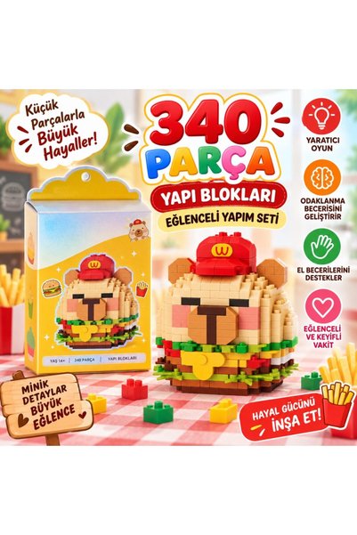 Bezos LZ-8875 Hamburger Model 340-Piece Building Block Toy BZELDR05