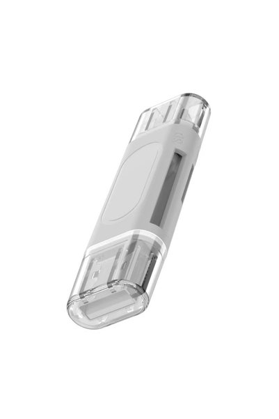 Choice قارئ بطاقات مزود بمنفذين USB-A وType-C، يدعم بطاقات الذاكرة SD وTF، وب...
