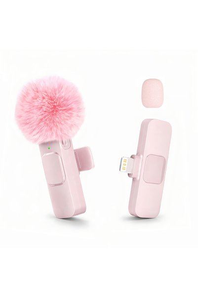 Choice ميكروفون لاسلكي يعلق على الياقة من طراز Pink-Lightning-1to1، مزود بموص...