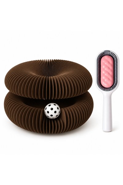 Busstier Accordion Route – Accordion-Style Multi-Channel Cat Toy and Comb Set