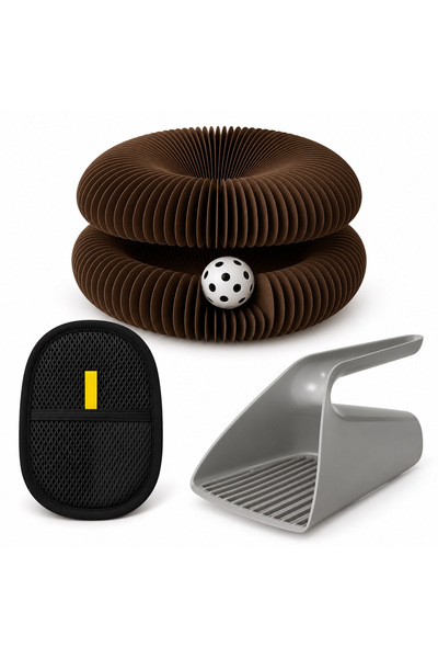 Busstier Accordion Rhythm – Accordion-Style Multi-Channel Cat Toy and Fur Rem...