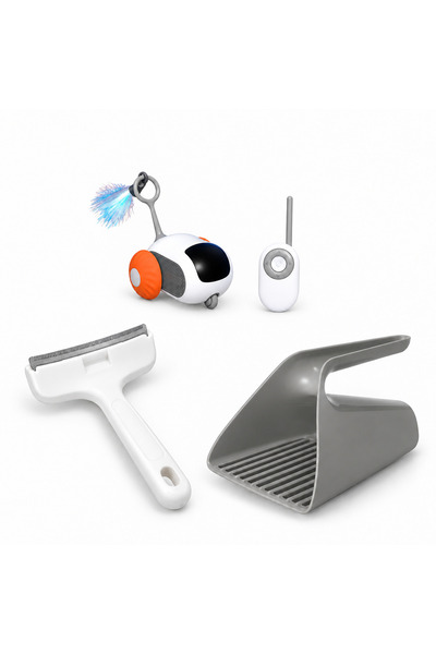 Busstier Rota Corner – Remote-Controlled Mini Car Cat Toy and Comb, Sand Shov...
