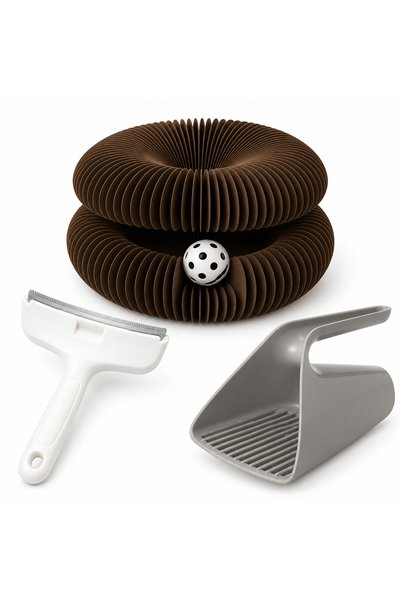 Busstier Accordion Diary – Accordion-Style Multi-Channel Cat Toy, Comb, and L...