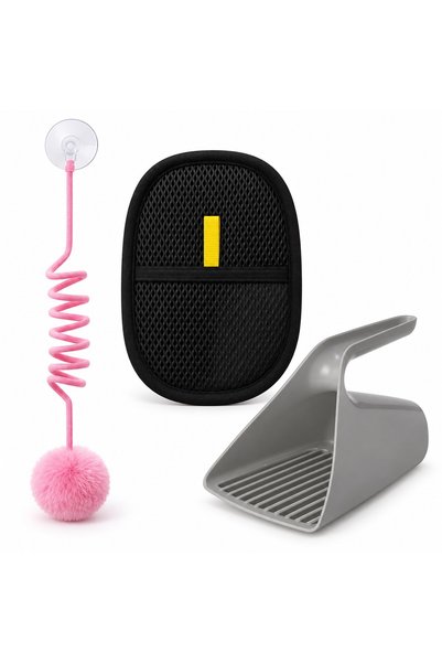 Busstier Spiral Rhythm – Hanging Cat Toy with Strings, Lint Remover, and Litt...