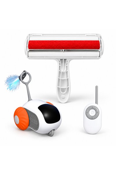 Busstier Rota Spring – Remote-Controlled Mini Car Cat Toy and Lint Remover Set