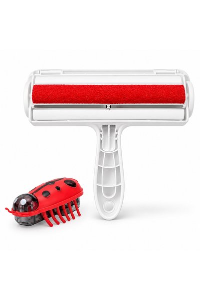 Busstier Lucky Spring – Moving Ladybug Cat Toy and Lint Remover Set