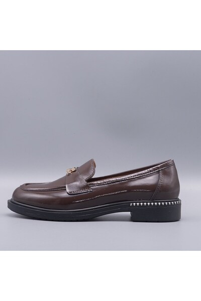 Gusse Leah Women's Genuine Leather Patent Leather Loafers - 030