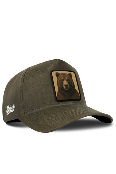 BlackBörk Cordura Khaki Baseball Cap with Bear Logo