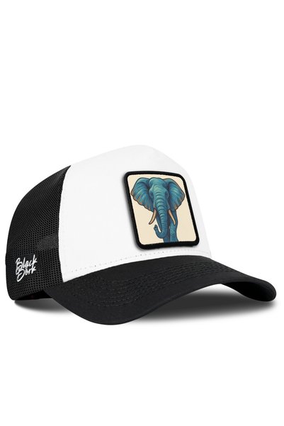 BlackBörk Șapcă Trucker alb-negru cu logo-ul Fil