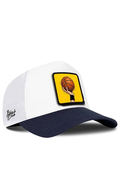 BlackBörk Șapcă Trucker albastru închis-alb cu logo de baschet