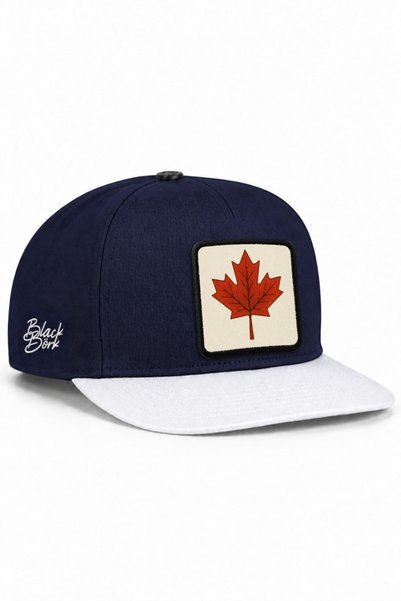 BlackBörk White and Navy Blue Hip-Hop Cap with the Canada Logo