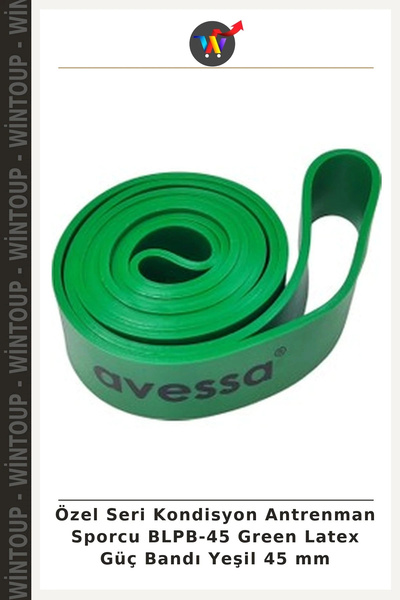 Wintoup Bandă de rezistență din latex verde BLPB-45 pentru antrenament de con...