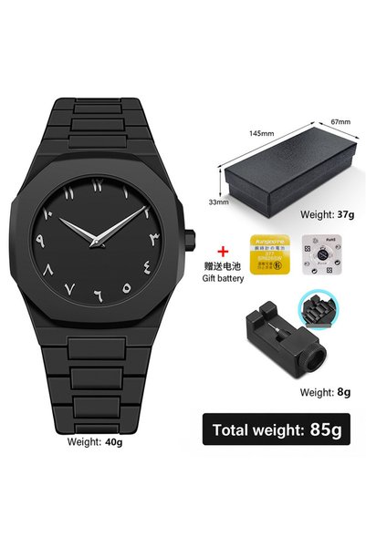 hanzhi Men Quartz Watch Steel Band Luminous Business Style 1898