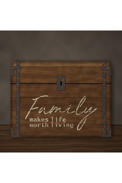 Eni Design Reusable decorative stencil XS 21x10cm - Family (2048)
