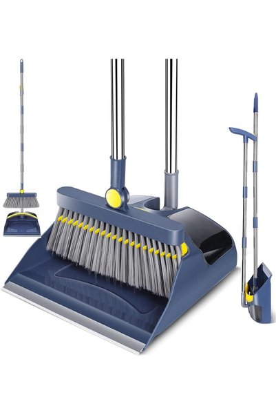 GENERAL Room and Dustpan Set - 48 inch Long Handle Broom and Dustpan for Kitc...