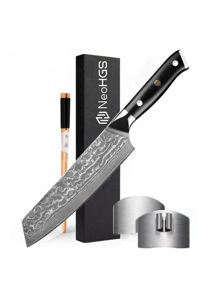 NeoHGS Cuțit de bucătar, cuțit japonez profesional de tip „kiritsuke”, oțel D...