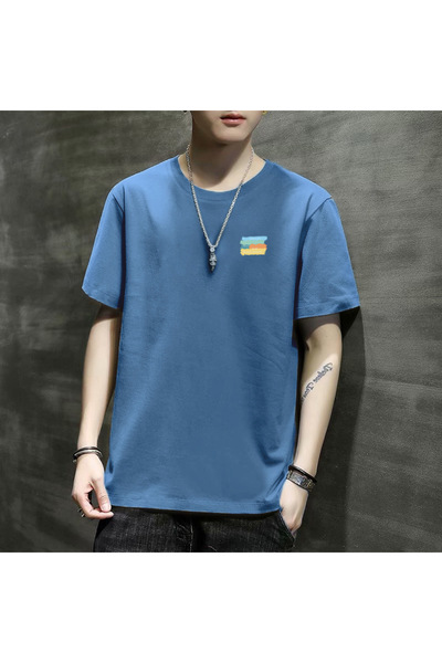 hanzhi Men T-Shirt Korean Style Slim Fit Short Sleeve