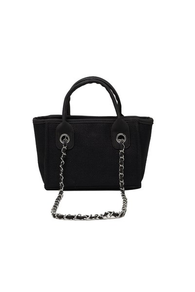 hanzhi Yuezi Women Canvas Tote Bag Large Gray Chain