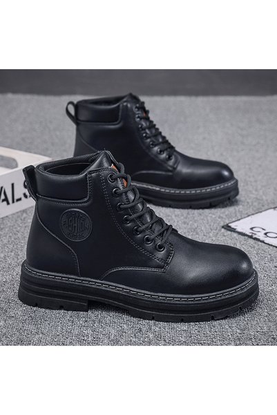 hanzhi Men Martin Boots High Top Thick Sole