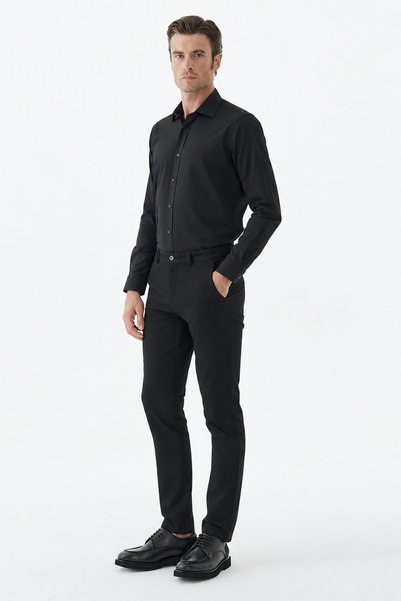 Jakamen Black Comfort Fit Cotton Canvas Pants
