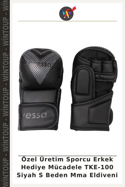 Wintoup Custom-Made Men's Athletic Gift TKE-100 Black Size S MMA Gloves