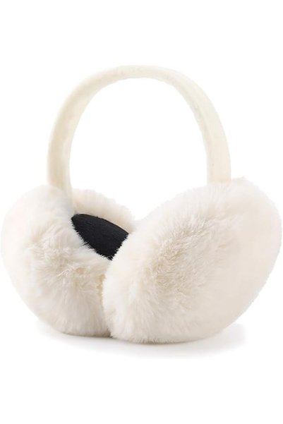 KASTWAVE Winter Faux Fur Earmuffs Set - Warm Foldable Ear Warmers for Women, ...