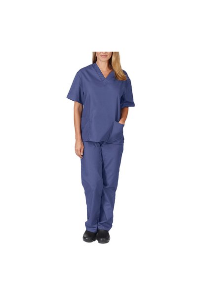 hanzhi Women V Neck Nursing Uniform Two Piece Set Polyester