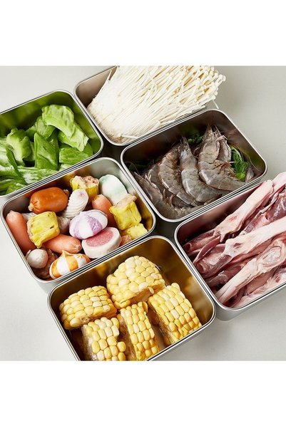 hanzhi Stainless Steel Crisper Box with Lid 1-2L Square