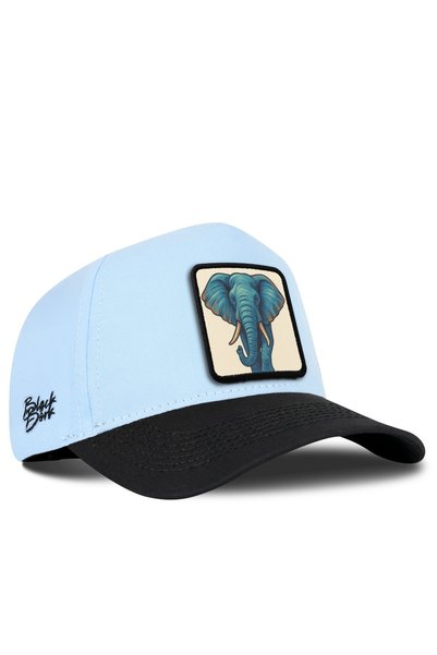 BlackBörk Black and Ice Blue Baseball Cap with an Elephant Logo