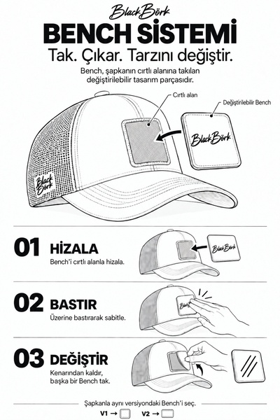 BlackBörk Black and Ice Blue Baseball Cap with Penguin Logo