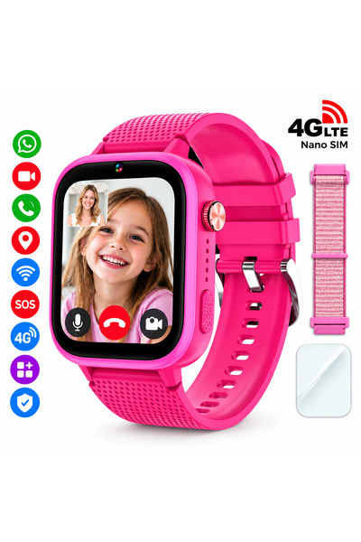 MAUEX Ceas inteligent Y49 MAX pentru copii, 4G GPS, WiFi, LBS, apel video, IP...